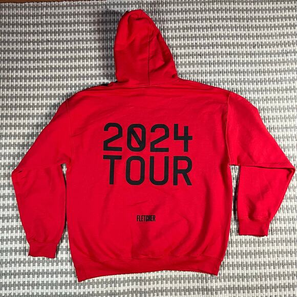 Fletcher Antidote 2024 Tour Red Pullover Hoodie Men’s Sz L New - Picture 3 of 6